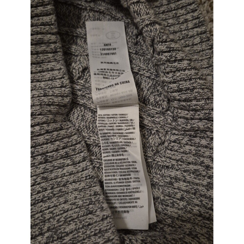 Abercrombie Fitch Women’s Y2K Chunky Knit Muscle Sweater Sz M Gray Logo - Picture 6 of 8